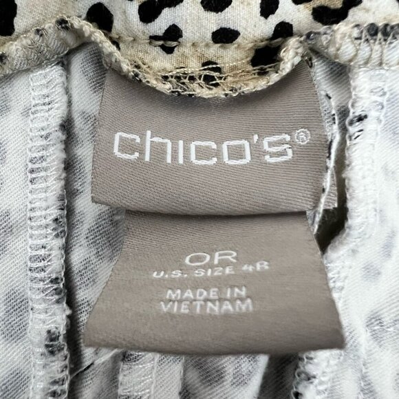 Chicos Womens Cropped Pants Multicolor Leopard Pockets Pull On Stretch 4R - Picture 10 of 10